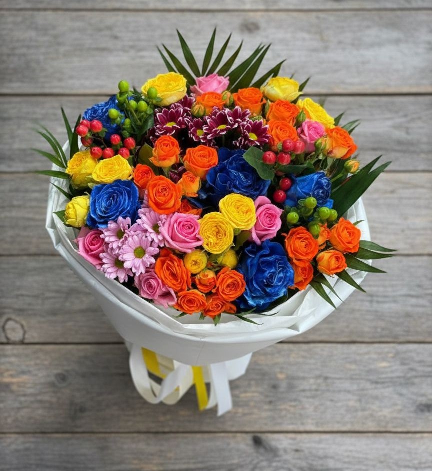 Букет цветов из: Розы и Хризантемы в Бурацком