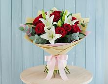 Букет цветов из:  Лилии и Розы #REPLACE_PRED# Бурацком