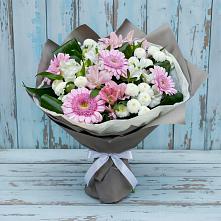 Букет цветов из:  Герберы, Альстромерии и Хризантемы в Бурацком