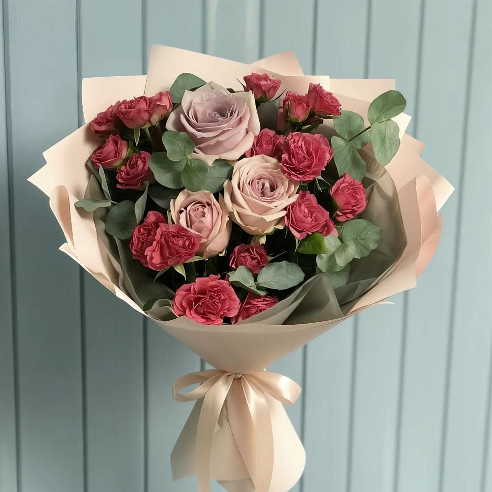 Букет цветов из: Гвоздики и Розы в Бурацком