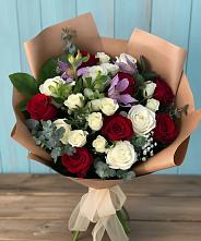 Букет цветов из:  Розы и Альстромерии в Бурацком