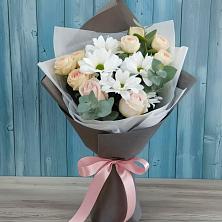 Букет цветов из:  Хризантемы и Розы в Бурацком