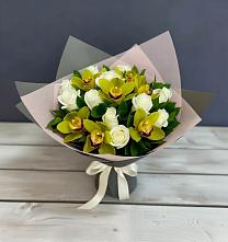 Букет цветов из:  Орхидеи и Розы в Бурацком