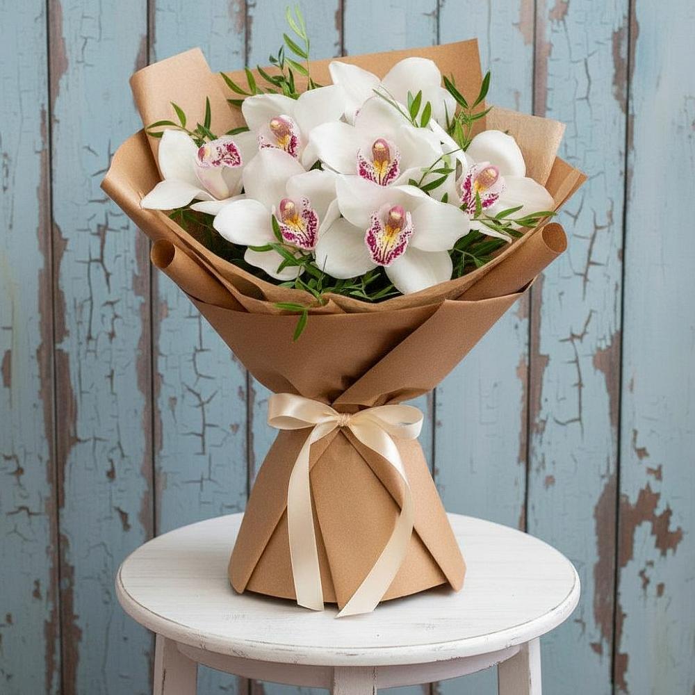 Букет цветов из: Орхидеи и Розы в Бурацком