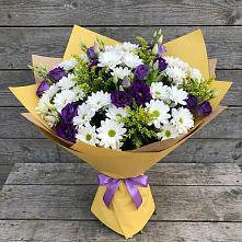 Букет цветов из:  Ирисы, Хризантемы и Ромашки в Бурацком