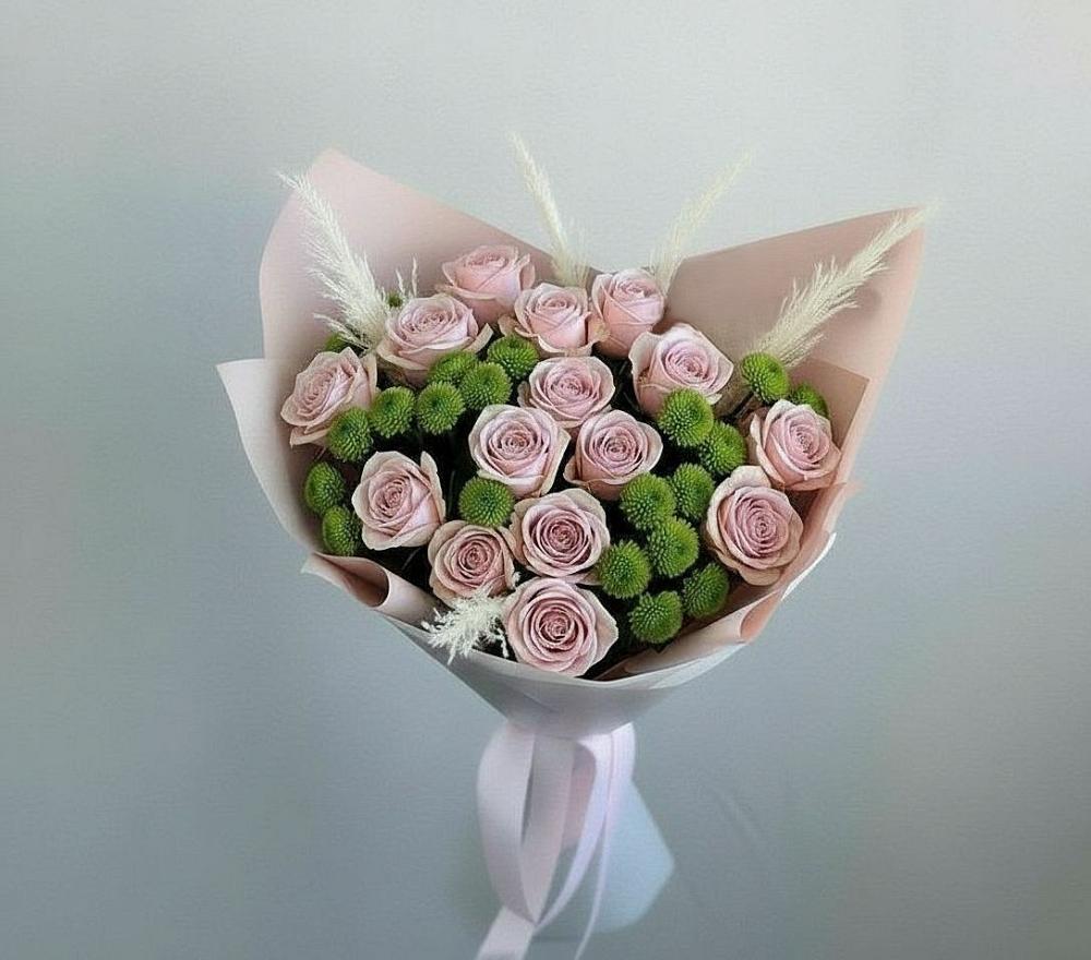 Букет цветов из: Розы и Хризантемы в Бурацком