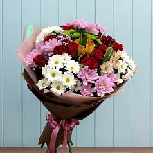 Букет цветов из:  Розы, Хризантемы и Альстромерии в Бурацком