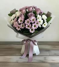 Букет цветов из:  Хризантемы и Розы в Бурацком