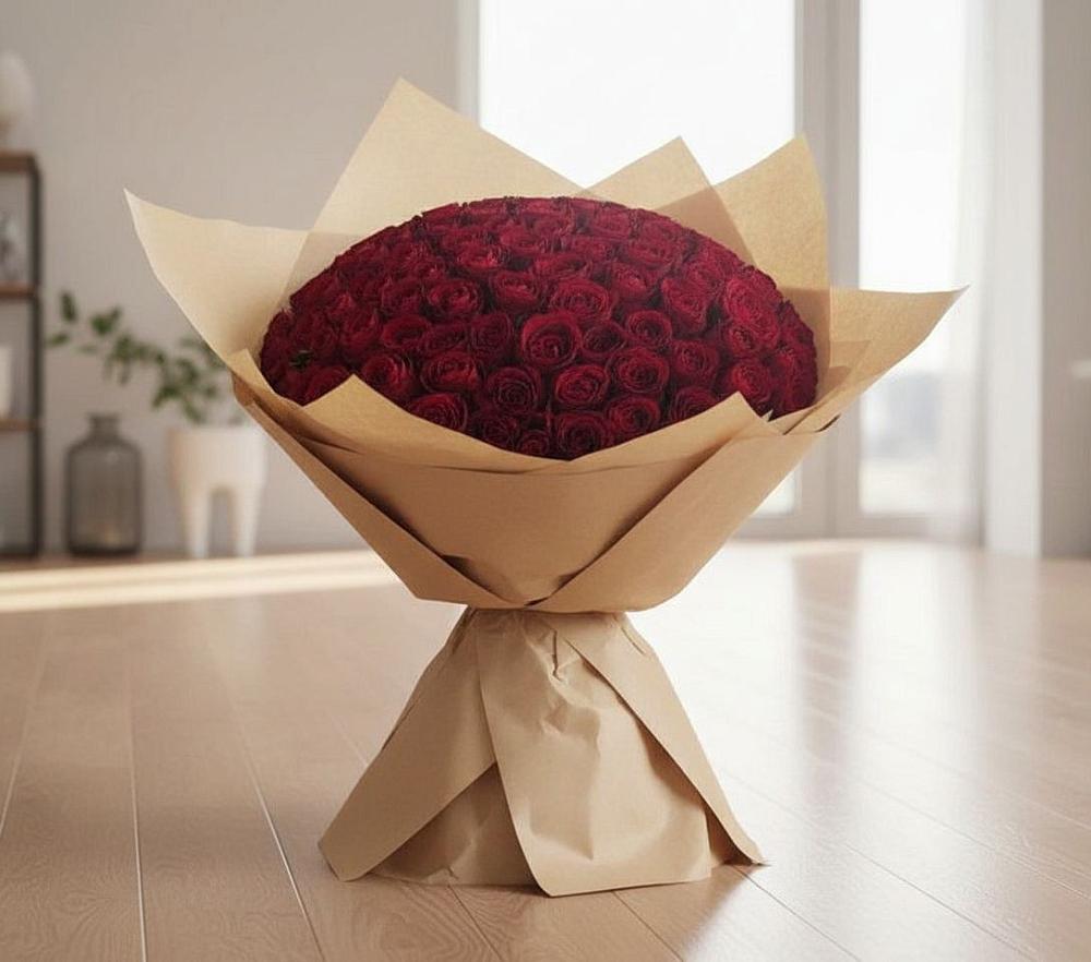 Букет 101 Красная роза в Бурацком