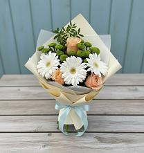 Букет цветов из:  Герберы, Розы и Хризантемы #REPLACE_PRED# Бурацком