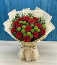 Букет цветов из:  Розы и Хризантемы в Бурацком