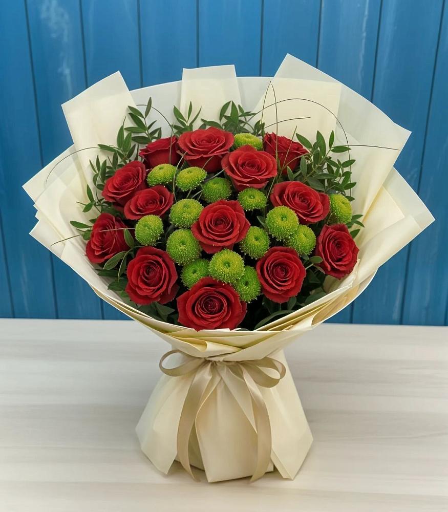 Букет цветов из: Розы и Хризантемы в Бурацком