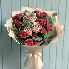 Букет цветов из:  Гвоздики и Розы в Бурацком